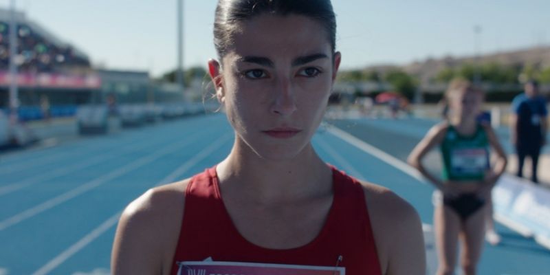 CORREDORA con el equipo de la película